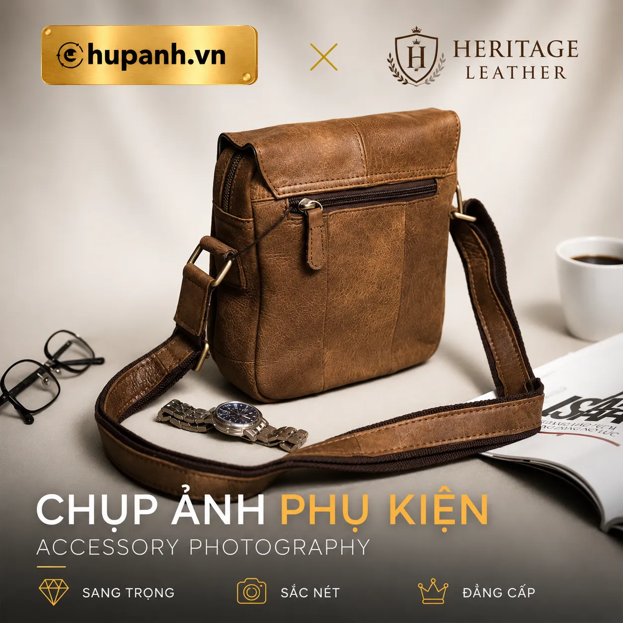 chụp ảnh phụ kiện Heritage Leather