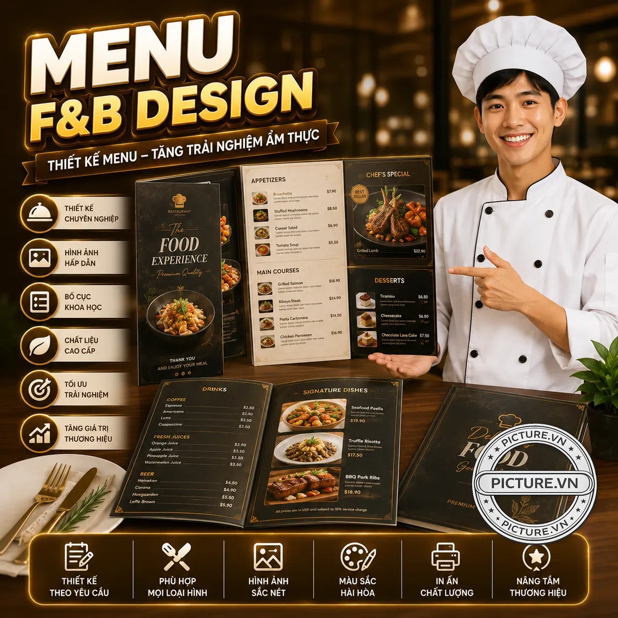 Thiết kế menu F&B